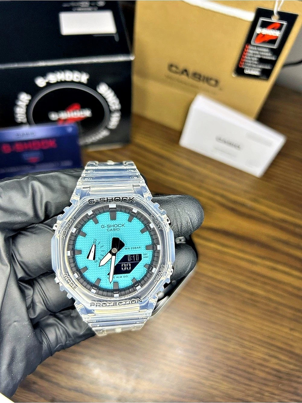 Casio G-Shock GA-2100-2A2 Blue & Clear Watch